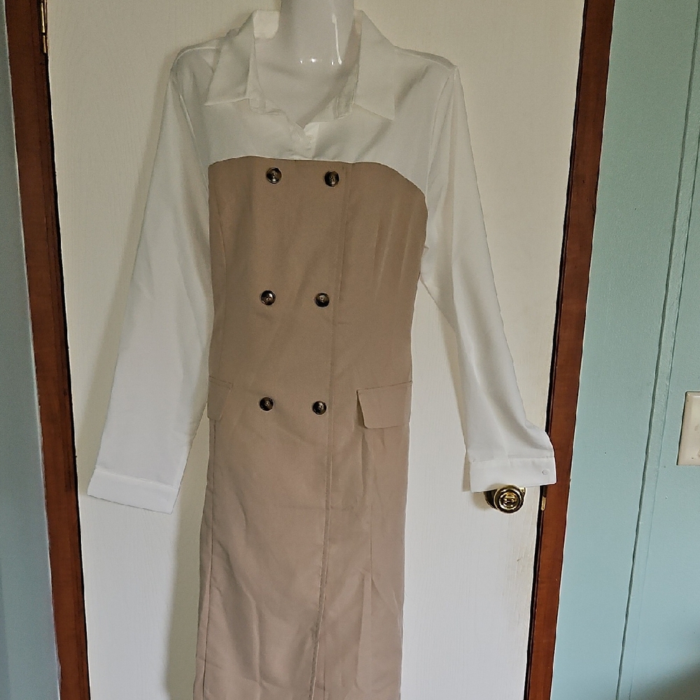 SHEIN White Long Sleeve Dress